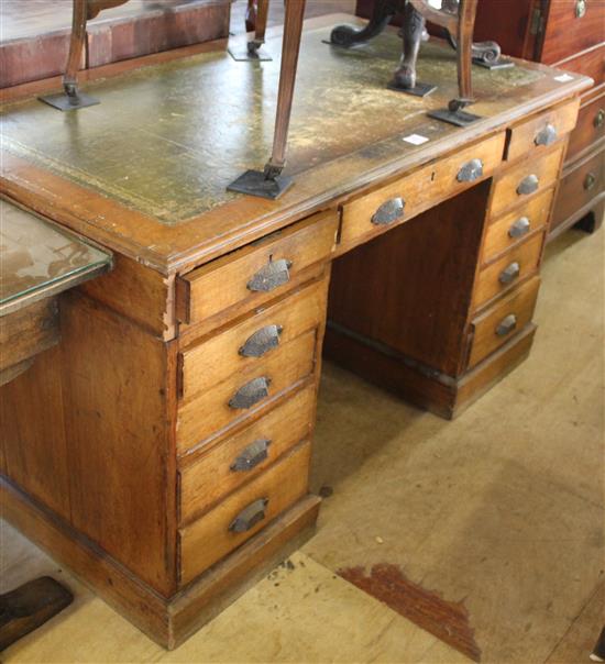 Oak pedestal desk